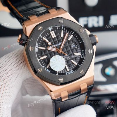 Copy Audemars Piguet Royal Oak Diver Watches Rose Gold and Black